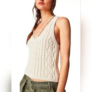 Free People High Tide Cable-Knit Tank Top Size XS NWT